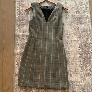 Autumn plaid easy v shift dress theory NWT